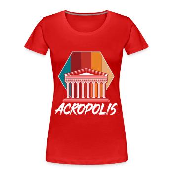 Grèce Acropole Antique Athènes grecque Par - T-shirt bio Premium Femme - rouge - Devant - Mia (176cm)