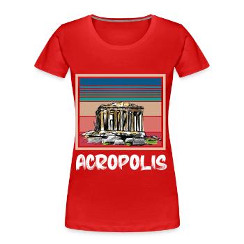 Griechenland Akropolis griechische Stadt Ruine Ath - Frauen Premium Bio T-Shirt - Rot - Vorne - Mia (176cm)