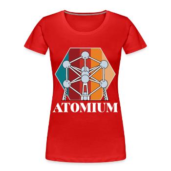 Atomium Atomic nucleus Brussels Science for Ph - Women's Premium Organic T-Shirt - red - Front - Mia (176cm)