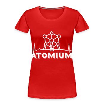 Atomium Heartbeat Noyau atomique Bruxelles Scientific - T-shirt bio Premium Femme - rouge - Devant - Mia (176cm)