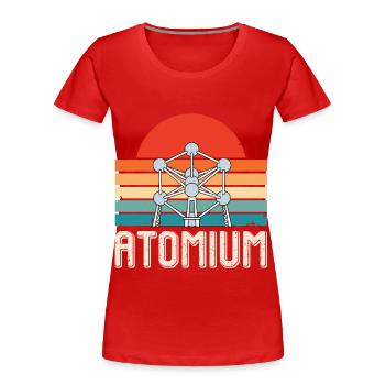 Atomic Physics Atomium Atomic nucleus Science Physicist - Women's Premium Organic T-Shirt - red - Front - Mia (176cm)