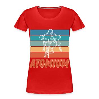 Atomium Science Atomic nucleus Physics Atomic physicist - Women's Premium Organic T-Shirt - red - Front - Mia (176cm)