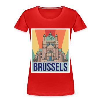 Brussels Science Atomic nucleus Physics Atomic physicist - Women's Premium Organic T-Shirt - red - Front - Mia (176cm)