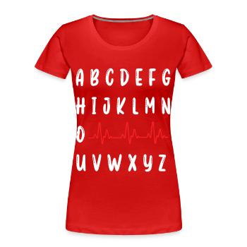 PQRST Nurse ECG Registered Nursing RN Student - Women's Premium Organic T-Shirt - red - Front - Mia (176cm)