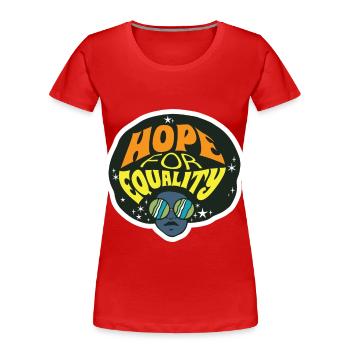 Schwarze Gleichheit Schwarzer Geschichtsmonat Mela - Frauen Premium Bio T-Shirt - Rot - Vorne - Mia (176cm)