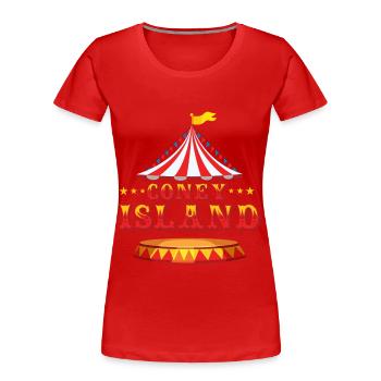Coney Island Brooklyn Circus Fun Park New York Sou - T-shirt bio Premium Femme - rouge - Devant - Mia (176cm)