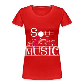 Soul Music Afro Soul Music Sheet Music Music Lovers Mu - Women's Premium Organic T-Shirt - red - Front - Mia (176cm)