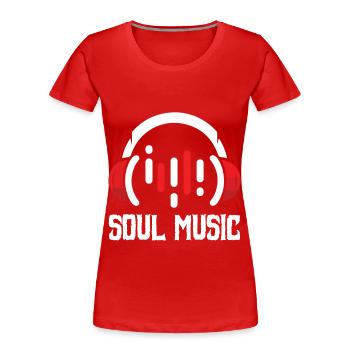 Soul Music Headphones Music Lover Afro Soul Musi - Women's Premium Organic T-Shirt - red - Front - Mia (176cm)