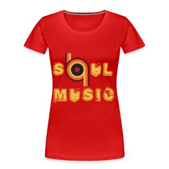 Soul Music Vintage Record Afro Soul Music Partition Mu - T-shirt bio Premium Femme - rouge - Devant - Mia (176cm)