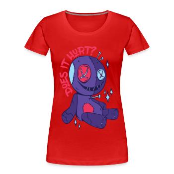 Voodoo tut es weh? Gruselige Halloween-Hexerei Pup - Frauen Premium Bio T-Shirt - Rot - Vorne - Mia (176cm)