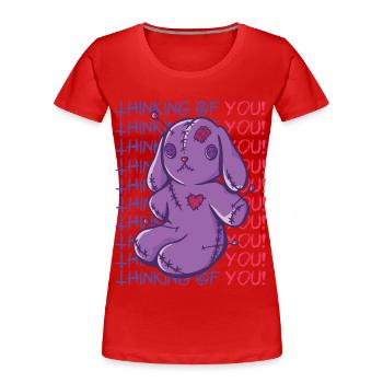Voodoo-Häschen denkt an dich Voodoo-Halloween-Zaub - Frauen Premium Bio T-Shirt - Rot - Vorne - Mia (176cm)