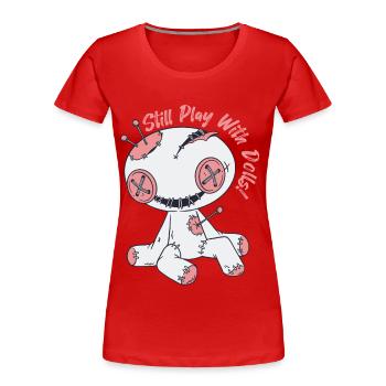 Gruselige Voodoo-Puppe Spielen mit Puppen Hexerei - Frauen Premium Bio T-Shirt - Rot - Vorne - Mia (176cm)