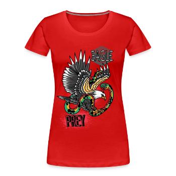 Falke Scharfe Objekte Falknerei Adler Habicht Falk - Frauen Premium Bio T-Shirt - Rot - Vorne - Mia (176cm)