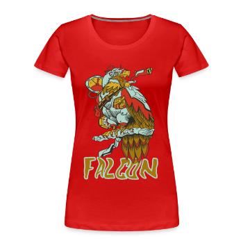 Adler Natur Berg Falknerei Raubvögel Falke Habicht - Frauen Premium Bio T-Shirt - Rot - Vorne - Mia (176cm)