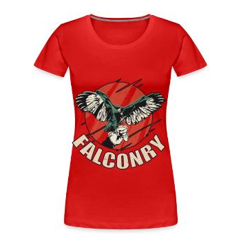 Falkenadler Falknerei Habicht Falken Raubvögel - Frauen Premium Bio T-Shirt - Rot - Vorne - Mia (176cm)