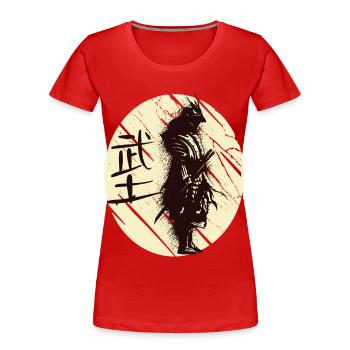 Japanese Art Samurai Japanese Warrior Kata - Women's Premium Organic T-Shirt - red - Front - Mia (176cm)