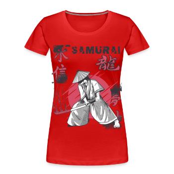 Samurai Katana Schwert Blutfleck Japanischer Krieg - Frauen Premium Bio T-Shirt - Rot - Vorne - Mia (176cm)
