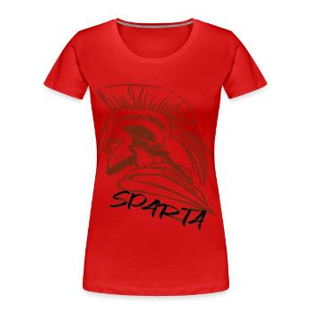 Sparta Ruhm Spartanerhelm Gladiator Antikes Griech - Frauen Premium Bio T-Shirt - Rot - Vorne - Mia (176cm)