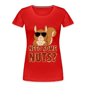 Squirrel Need some nuts Looking for nuts? - Women's Premium Organic T-Shirt - red - Front - Mia (176cm)