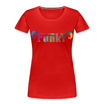 Funky - Frauen Premium Bio T-Shirt - Rot - Vorne - Mia (176cm)