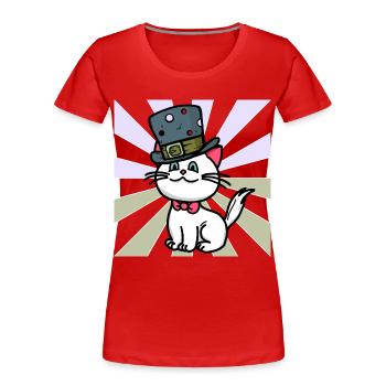 Happy Birthday Congratulations Cat Cats Child - Women's Premium Organic T-Shirt - red - Front - Mia (176cm)