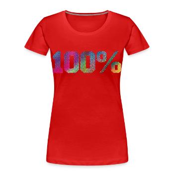 100% - Women's Premium Organic T-Shirt - red - Front - Mia (176cm)