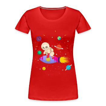 Zukünftiger Astronaut Pandabär - Frauen Premium Bio T-Shirt - Rot - Vorne - Mia (176cm)