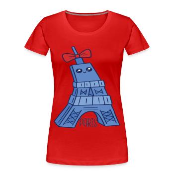 Niedliche Eiffelturm Kawaii Liebe Paris Souvenir P - Frauen Premium Bio T-Shirt - Rot - Vorne - Mia (176cm)