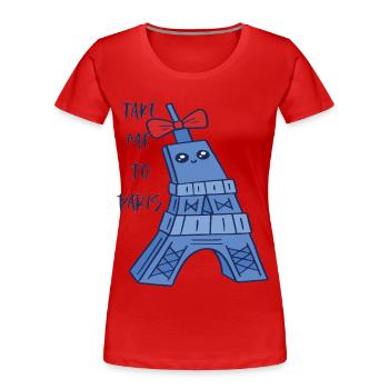 Paris niedlicher Eiffelturm Kawaii Pariser Souveni - Frauen Premium Bio T-Shirt - Rot - Vorne - Mia (176cm)