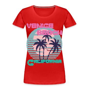Surfbrett California Venice Beach Surfing Ocean Va - Frauen Premium Bio T-Shirt - Rot - Vorne - Mia (176cm)