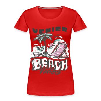 Kalifornien Venice Beach Urlaub Strandreisen - Frauen Premium Bio T-Shirt - Rot - Vorne - Mia (176cm)