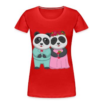 Marriage Zookeeping Wildlife Animal Panda Bear - Women's Premium Organic T-Shirt - red - Front - Mia (176cm)