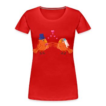 Ehe Verheiratet Vogel Ornithologie - Frauen Premium Bio T-Shirt - Rot - Vorne - Mia (176cm)