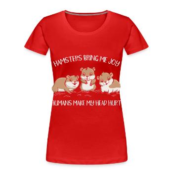 Rongeur de compagnie, amateur de hamsters - T-shirt bio Premium Femme - rouge - Devant - Mia (176cm)