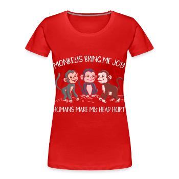 Animal Monkey Wildlife Monkey Whisperer - Women's Premium Organic T-Shirt - red - Front - Mia (176cm)