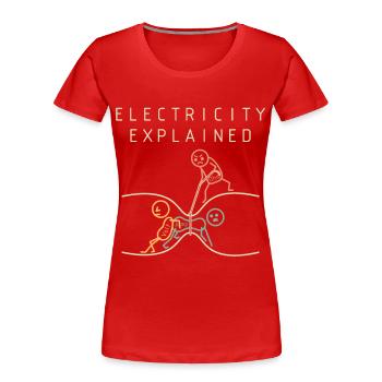 Elektrizität Erklärt Physik - Frauen Premium Bio T-Shirt - Rot - Vorne - Mia (176cm)