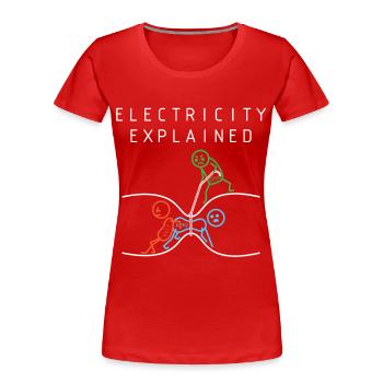 Elektrisches Diagramm Elektrizität - Frauen Premium Bio T-Shirt - Rot - Vorne - Mia (176cm)