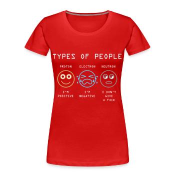 Elektron Neutron Physicist - Women's Premium Organic T-Shirt - red - Front - Mia (176cm)