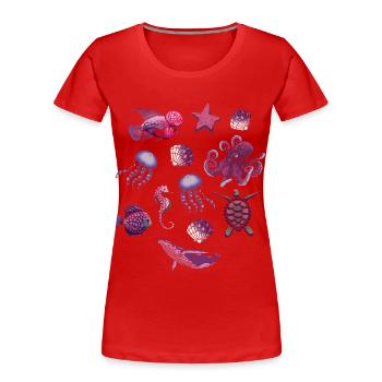 Marine animal Sea Underwater - Women's Premium Organic T-Shirt - red - Front - Mia (176cm)