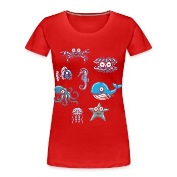 Aquatic animal ocean life marine animal - Women's Premium Organic T-Shirt - red - Front - Mia (176cm)