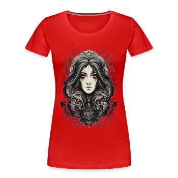 Beatiful Gothic Girl Woman Darkness Dark - Women's Premium Organic T-Shirt - red - Front - Mia (176cm)