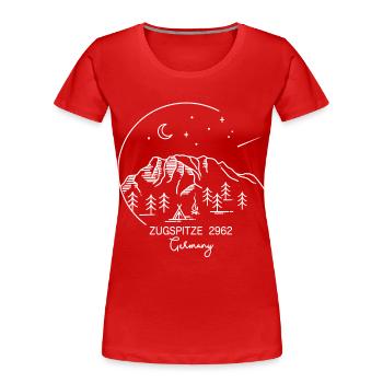 Zugspitze 2962 Höchster Berg Deutschland Wandern - Frauen Premium Bio T-Shirt - Rot - Vorne - Mia (176cm)