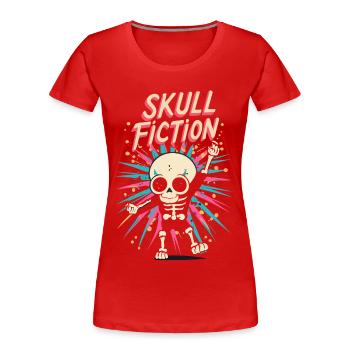 Skull Fiction Skeleton Art Pixel Art - T-shirt bio Premium Femme - rouge - Devant - Mia (176cm)