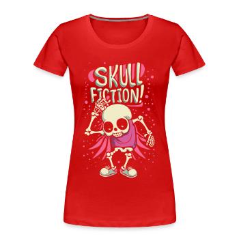 Skull Fiction Skull Skull Gift Idea - T-shirt bio Premium Femme - rouge - Devant - Mia (176cm)