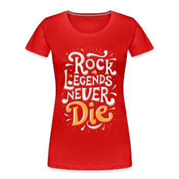 Rock Legends Never Die Rock N Roll Musik - Frauen Premium Bio T-Shirt - Rot - Vorne - Mia (176cm)