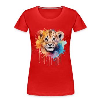 Bébé loin en couleur avec splash - T-shirt bio Premium Femme - rouge - Devant - Mia (176cm)