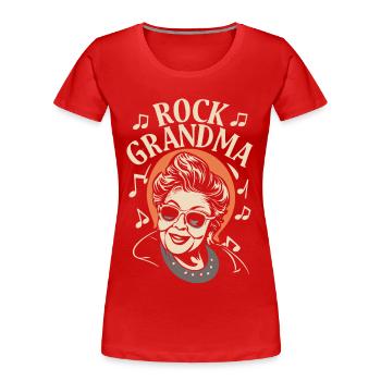 Rock Grandma Großmutter Oma Musikliebhaberin - Frauen Premium Bio T-Shirt - Rot - Vorne - Mia (176cm)
