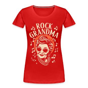 Rock Grandma Großmutter Oma Musikliebhaberin - Frauen Premium Bio T-Shirt - Rot - Vorne - Mia (176cm)