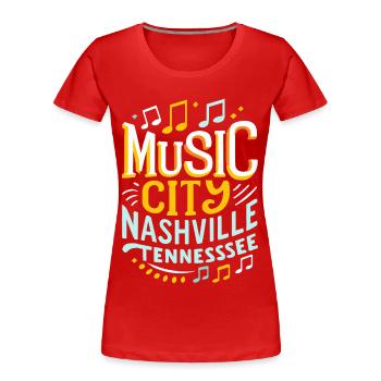 Music City Nashville Tennessee Musiker Geschenk - Frauen Premium Bio T-Shirt - Rot - Vorne - Mia (176cm)