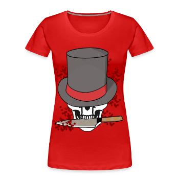 Totenkopf Killer Messer Halloween Mafia Italien - Frauen Premium Bio T-Shirt - Rot - Vorne - Mia (176cm)